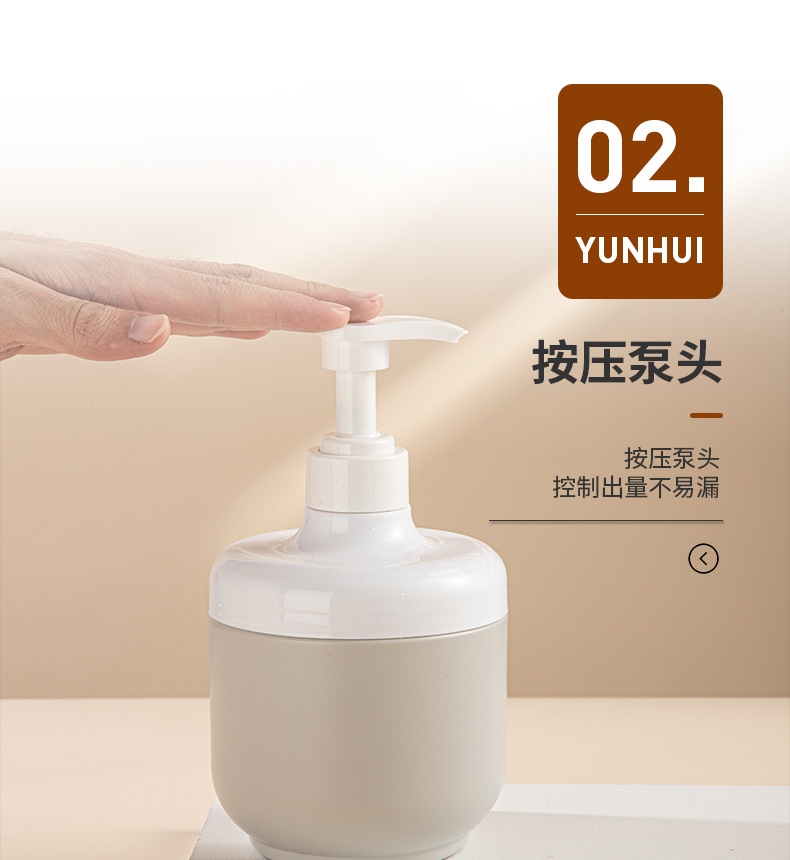 定制PE廣口按壓瓶圓柱形磨砂膏面膜罐550ml帶泵頭洗發水沐浴露瓶